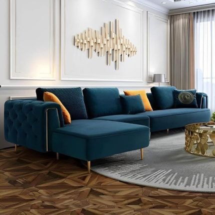SOS Blue Luxury L-Shape Sofa